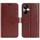 For Realme 10 Pro+ R64 Texture Horizontal Flip Leather Phone Case(Brown) - 1