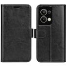 For OPPO Reno9 Pro+ R64 Texture Horizontal Flip Leather Phone Case(Black) - 1
