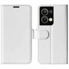 For OPPO Reno9 Pro+ R64 Texture Horizontal Flip Leather Phone Case(White) - 1