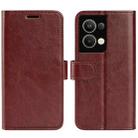 For OPPO Reno9 Pro+ R64 Texture Horizontal Flip Leather Phone Case(Brown) - 1