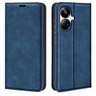 For Realme 10 Pro+ Retro-skin Magnetic Suction Leather Phone Case(Dark Blue) - 1