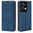 For OPPO Reno9 Pro+ Retro-skin Magnetic Suction Leather Phone Case(Dark Blue) - 1