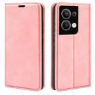 For OPPO Reno9 Pro+ Retro-skin Magnetic Suction Leather Phone Case(Pink) - 1