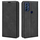 For Motorola Moto G Play 2023 Retro-skin Magnetic Suction Leather Phone Case(Black) - 1