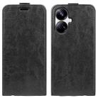 For Realme 10 Pro+ R64 Texture Single Vertical Flip Leather Phone Case(Black) - 1