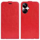 For Realme 10 Pro+ R64 Texture Single Vertical Flip Leather Phone Case(Red) - 1