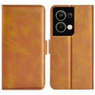 For OPPO Reno 9 Pro Plus Dual-side Magnetic Buckle Horizontal Flip Leather Phone Case(Yellow) - 1