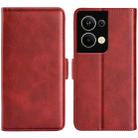 For OPPO Reno 9 Pro Plus Dual-side Magnetic Buckle Horizontal Flip Leather Phone Case(Red) - 1