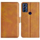 For Motolora Moto G Play 2023 Dual-side Magnetic Buckle Horizontal Flip Leather Phone Case(Yellow) - 1