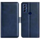 For Motolora Moto G Play 2023 Dual-side Magnetic Buckle Horizontal Flip Leather Phone Case(Dark Blue) - 1