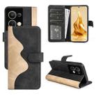 For OPPO Reno 9 Pro+ Stitching Horizontal Flip Leather Phone Case(Black) - 1
