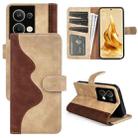 For OPPO Reno 9 Pro+ Stitching Horizontal Flip Leather Phone Case(Yellow) - 1