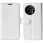 For OnePlus 11 R64 Texture Horizontal Flip Leather Phone Case(White) - 1