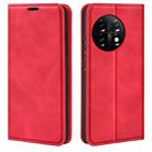 For OnePlus 11  Retro-skin Magnetic Suction Leather Phone Case(Red) - 1