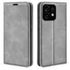 For Motorola Moto X40 Retro-skin  Magnetic Suction Leather Phone Case(Grey) - 1