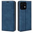 For Motorola Moto X40 Retro-skin  Magnetic Suction Leather Phone Case(Dark Blue) - 1