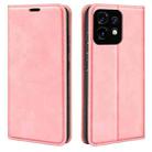 For Motorola Moto X40 Retro-skin  Magnetic Suction Leather Phone Case(Pink) - 1