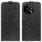 For OnePlus 11 R64 Texture Vertical Flip Leather Phone Case(Black) - 1