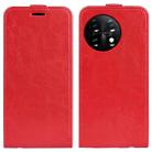 For OnePlus 11 R64 Texture Vertical Flip Leather Phone Case(Red) - 1