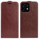 For Motorola Moto X40 R64 Texture Vertical Flip Leather Phone Case(Brown) - 1