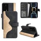 For Xiaomi Redmi K60E Stitching Horizontal Flip Leather Phone Case(Black) - 1