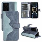 For Xiaomi Redmi K60E Stitching Horizontal Flip Leather Phone Case(Blue) - 1