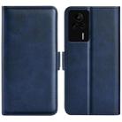 For Xiaomi Redmi K60E Dual-side Magnetic Buckle Horizontal Flip Leather Phone Case(Dark Blue) - 1