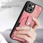 For iPhone 13 Pro Max Retro Skin-feel Ring Card Wallet Phone Case(Pink) - 3