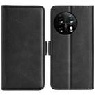 For OnePlus 11 Dual-side Magnetic Buckle Leather Phone Case(Black) - 1