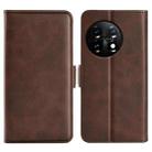 For OnePlus 11 Dual-side Magnetic Buckle Leather Phone Case(Brown) - 1