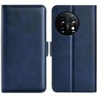For OnePlus 11 Dual-side Magnetic Buckle Leather Phone Case(Dark Blue) - 1