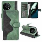 For OnePlus 11T Stitching Horizontal Flip Leather Phone Case(Green) - 1