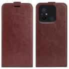 For Xiaomi Redmi 12C R64 Texture Single Vertical Flip Leather Phone Case(Brown) - 1