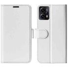 For Motorola Moto G13 R64 Texture Horizontal Flip Leather Phone Case(White) - 1