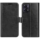 For Motorola Moto G73 R64 Texture Horizontal Flip Leather Phone Case(Black) - 1