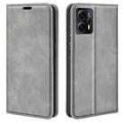 For Motorola Moto E13 Retro-skin  Magnetic Suction Leather Phone Case(Grey) - 1