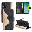 For Motorola Moto E13 Stitching Horizontal Flip Leather Phone Case(Black) - 1