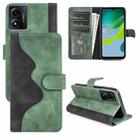 For Motorola Moto E13 Stitching Horizontal Flip Leather Phone Case(Green) - 1