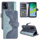 For Motorola Moto E13 Stitching Horizontal Flip Leather Phone Case(Blue) - 1