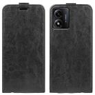 For Motorola Moto E13 R64 Texture Single Vertical Flip Leather Phone Case(Black) - 1