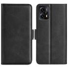 For Motorola Moto E13 Dual-side Magnetic Buckle Horizontal Flip Leather Phone Case(Black) - 1