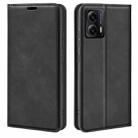 For Motorola Moto G53 5G Retro-skin  Magnetic Suction Leather Phone Case(Black) - 1