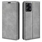 For Motorola Moto G73 Retro-skin Magnetic Suction Leather Phone Case(Grey) - 1