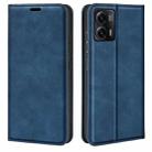 For Motorola Moto G73 Retro-skin Magnetic Suction Leather Phone Case(Dark Blue) - 1