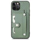 For iPhone 12 Pro Wristband Kickstand Card Wallet Back Cover Phone Case with Tool Knife(Green) - 1