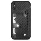 For iPhone XS Max Wristband Kickstand Card Wallet Back Cover Phone Case with Tool Knife(Black) - 1