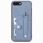 For iPhone 7 Plus / 8 Plus Wristband Kickstand Card Wallet Back Cover Phone Case with Tool Knife(Blue) - 1