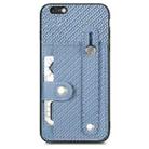 For iPhone 6 / 6s Wristband Kickstand Card Wallet Back Cover Phone Case with Tool Knife(Blue) - 1