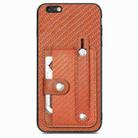 For  iPhone 6 Plus / 6s Plus Wristband Kickstand Card Wallet Back Cover Phone Case with Tool Knife(Brown) - 1