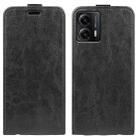 For Motorola Moto G53 R64 Texture Single Vertical Flip Leather Phone Case(Black) - 1